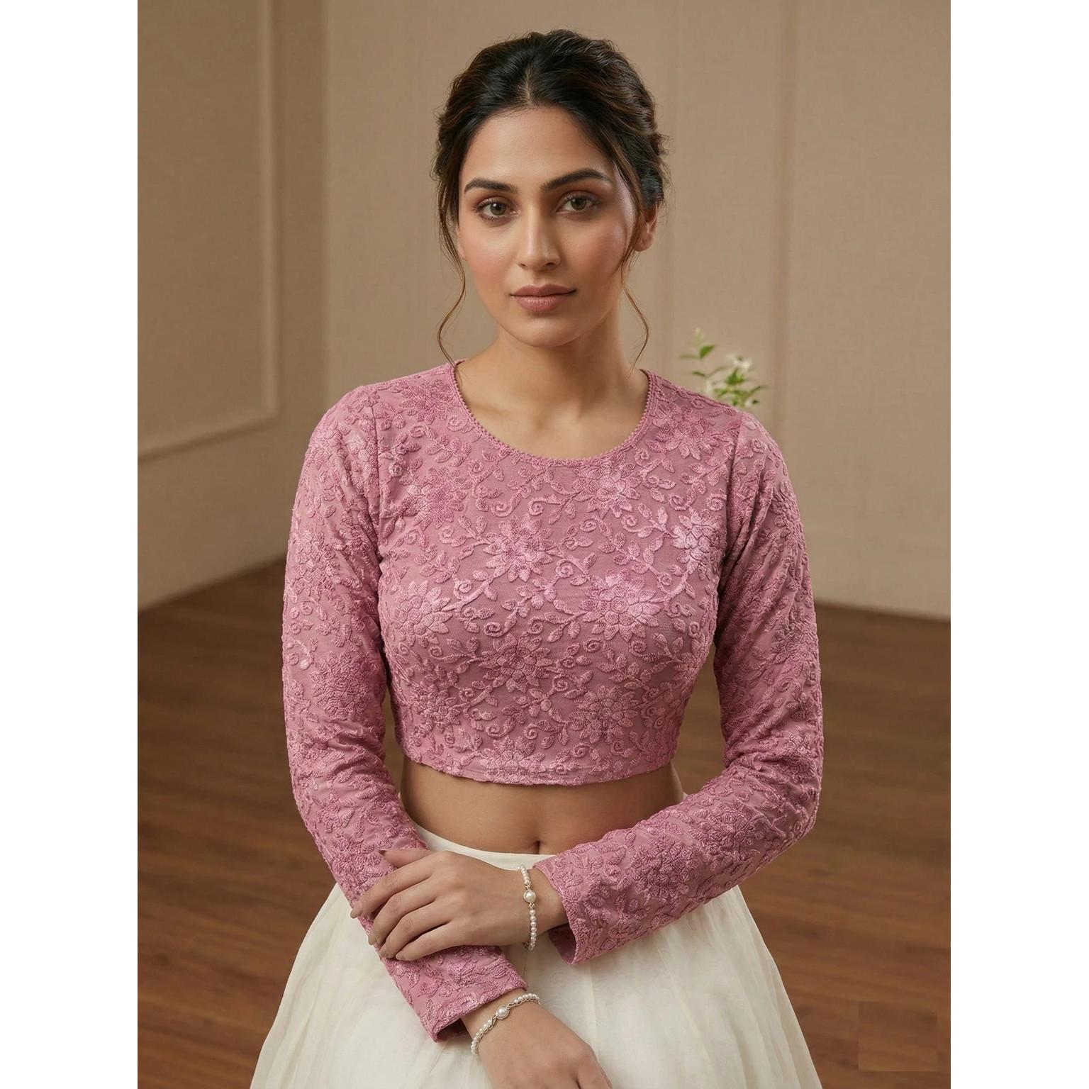 Women s Cotton Lycra Blend Round Neck Blouse Indian Bollywood Readymade Choli