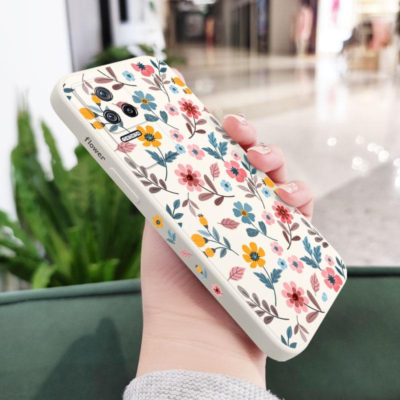 Leaf Falling Flowers Phone Case For Xiaomi Poco F8 F7 X7 M6 X6 F6 M5S F5 X5 M5 F4 X4 M4 F3 M3 Pro 4G 5G GT Liquid Silica Cover