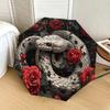 1pc Snake and Roses Circular Artwork Umbrella with Plastic Handle,Suitable for All Seasons Home Travel Outdoor UmbrellaDD1636
