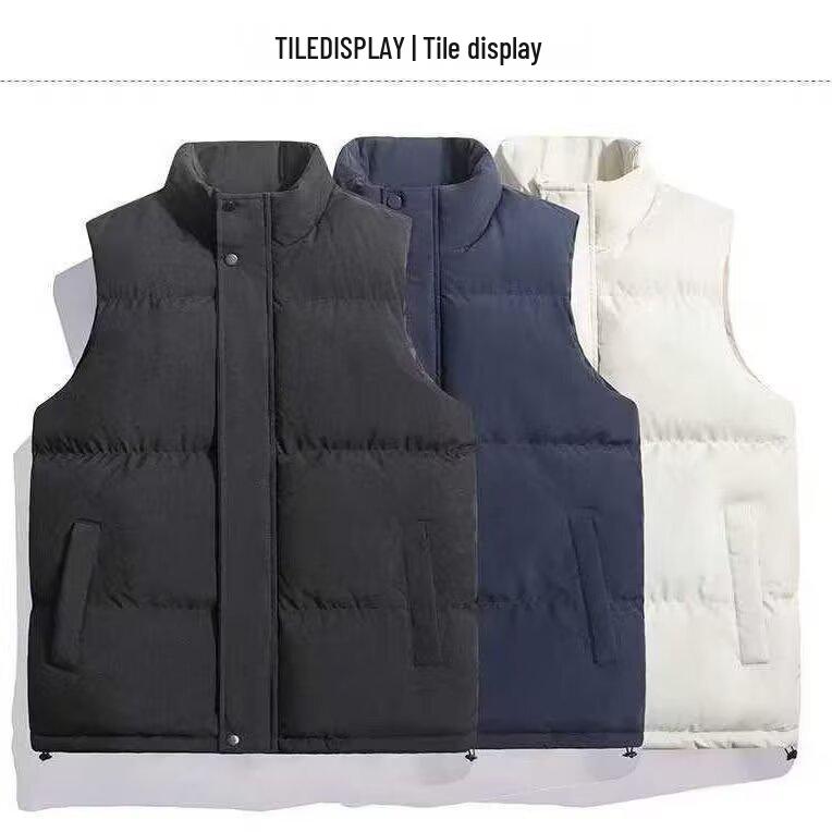 Men's Trendy Stand Collar Cotton Vest - Autumn/Winter Thick Sleeveless Jacket