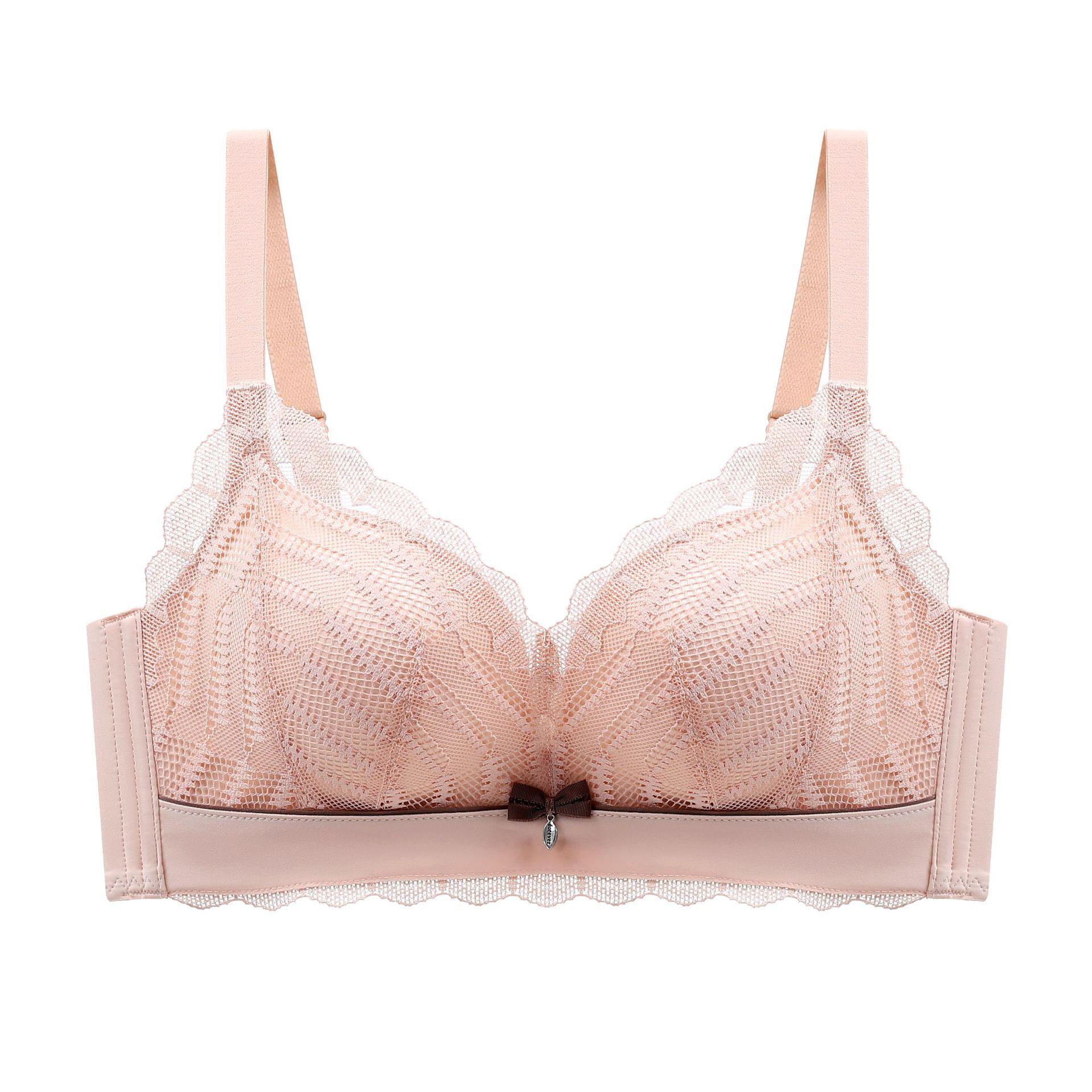 

Untouched Lingerie for Women Gathering Thick Cups Anti Slip Position No Steel Ring Bra Lace Collection Accessory Sexy Bra 38/85B бежевый