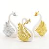 1 Pair Couple Swan Cake Topper Wedding Anniversary Cake Decoration Supplies Birthday Party Cake Dessert Baking Decor Ornaments