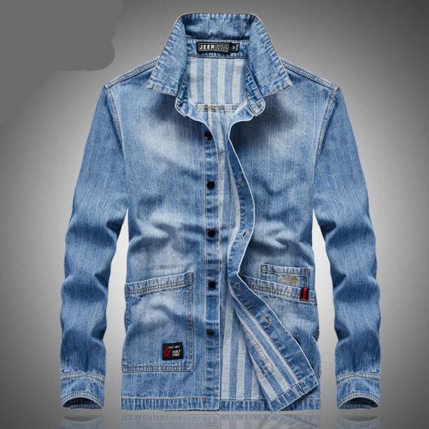 

Мужские джинсовые рубашки Мужские рубашки с длинными рукавами с лацканами XXXXL