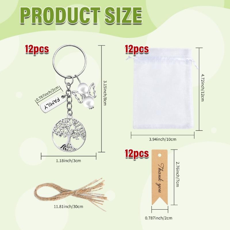 12 Set Tree Charm Key Holdera Hanging Pendant Alloy Texture Trees Keychain Perfect for Jewelry Making and Craft Projects