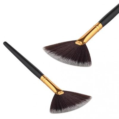 Single Fan Shaped Uniform Powder High Gloss Powder Brush Fiber Hair Makeup Brush Fixed Makeup Powder Dispersal Brush Beauty Tool