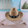 Women's Summer Sunscreen, Sunshade, Big Edge Top Hat, Curled Raffia Panama Straw Hat, Outdoor Seaside Beach Cowboy Hat