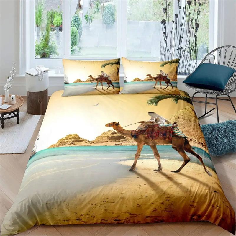3D Desert Camel Duvet Cover Brown Animal Boys Girls Kids Teen Adult Cute Wildlife Theme Polyester Quilt Cover Bedroom Decoration