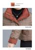 Middle-aged Women's Plus Size Winter Plaid Down Jacket - 2025 Style with Stand-up Collar