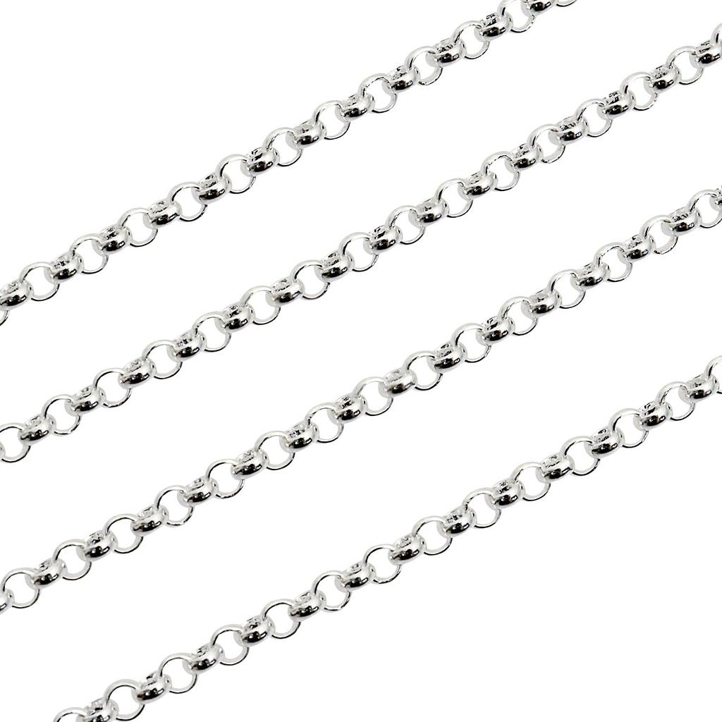 Sears Roll Chain Silver SV 55cm Necklace, 925, 2.7mm Wide,