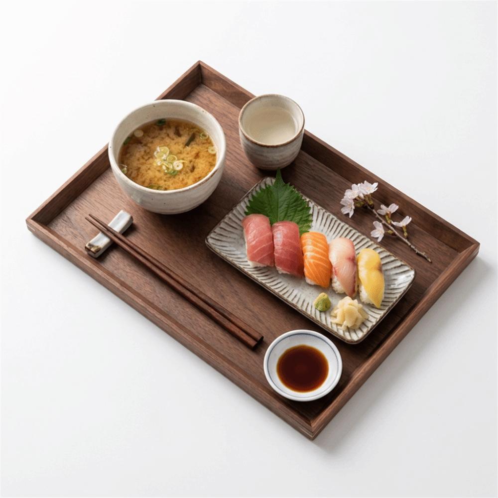 Smooth Polished Serving Plate Solid Wood Food Tray Practical Serving Tray Kitchen Table