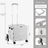 Portable Camping Trolley Multifunctional Camping Storage Box with Adjustable Handle Outdoor Camping Picnic Folding Trolley