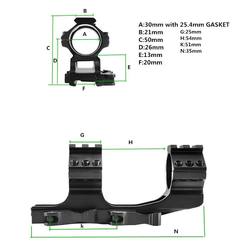 2 Anelli Per Telescopio Da 25.4/30 Mm - Adattatore Per Slitte Picatinny/Weaver 20 Mm - Foto 2
