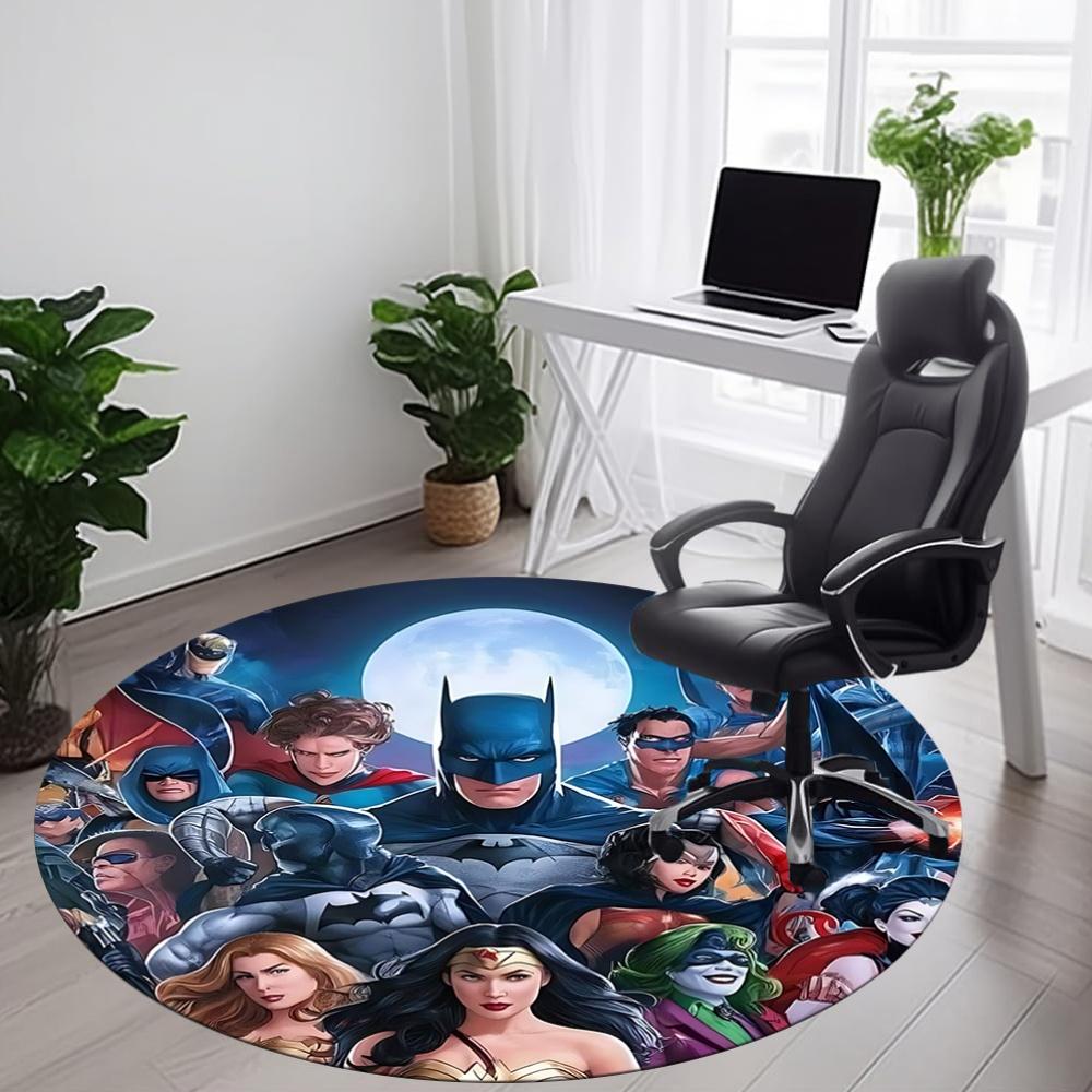 1pc Justice League DC Office Round Area Rug, Under Office Chairs Bedroom Living Room Home Decor, Room Deco, Available In Various Sizes