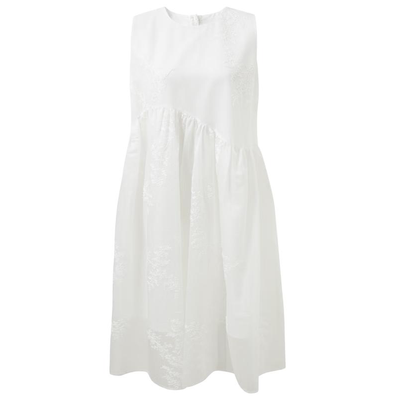 French Style Lyocell Embroidered A-Line Maxi Dress L