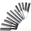 12 Styles Professional Heat Resistant Salon Black Plastic Pin Tail Antistatic Comfortable Large Comb Hard Carbon Cutting Comb