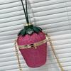 Süßes Erdbeer-Design Abend-Clutch-Tasche Handtasche Luxuriöse Strass-Umhängetasche Diamanten Kristall Hochzeits-Geldbörsen Crossbody-Taschen