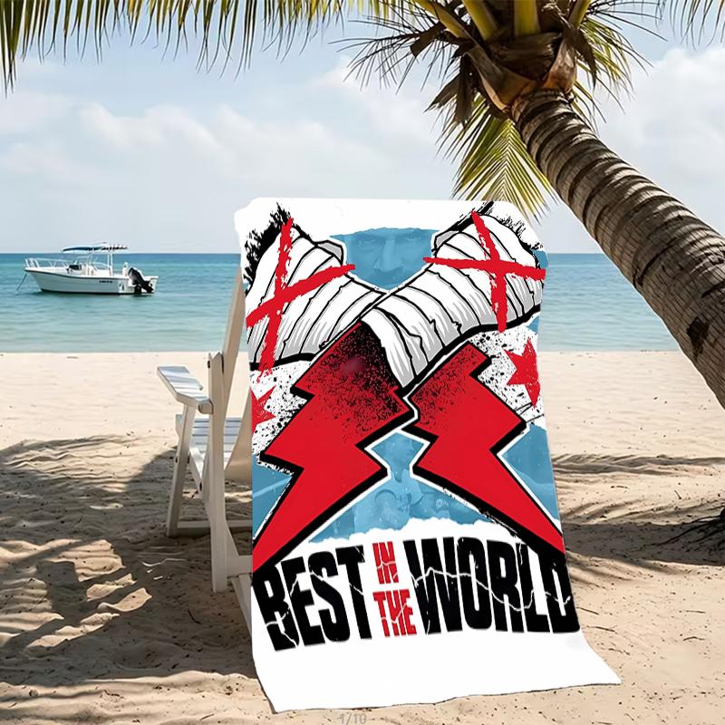 Beach Towel with CM Punk Pattern - soft,absorbent,machine washable Lightweight&Modern,swimming,Travel Essentials