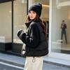 Winter Korean Style Knitted Patchwork Padded Jacket - Versatile & Chic Stand Collar Design.