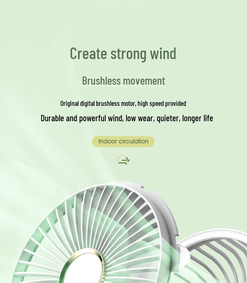 Portable Multifunctional Clip Fan with Night Light & USB Charging for Dorms and Desktops