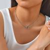 Exquisite Rectangular Chain Necklace for Women,Stainless Steel Bubble Buckle Necklaces,Fashion Jewelry Gifts