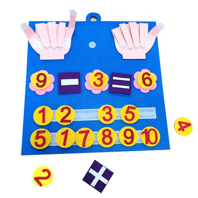 Activating Toys Blue Children's Early Education Enlightenment Cognitive Mathematics Busy Board Felt Board Montessori Toys Math For Kids Toys Gifts
