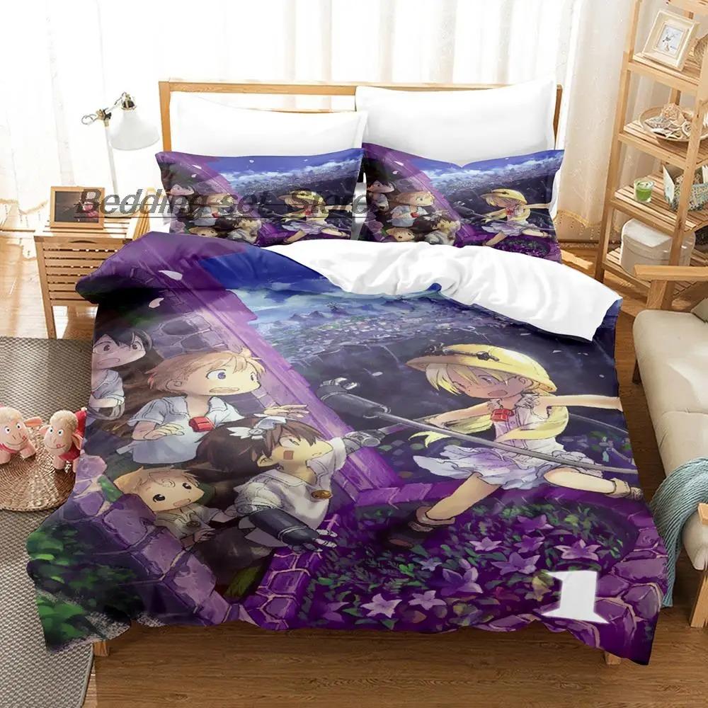 New Made In Abyss Bedding Set Single Twin Full Queen King Size Bed Set Aldult Kid Bedroom Duvetcover Sets 3D Anime Bed Sheet Set