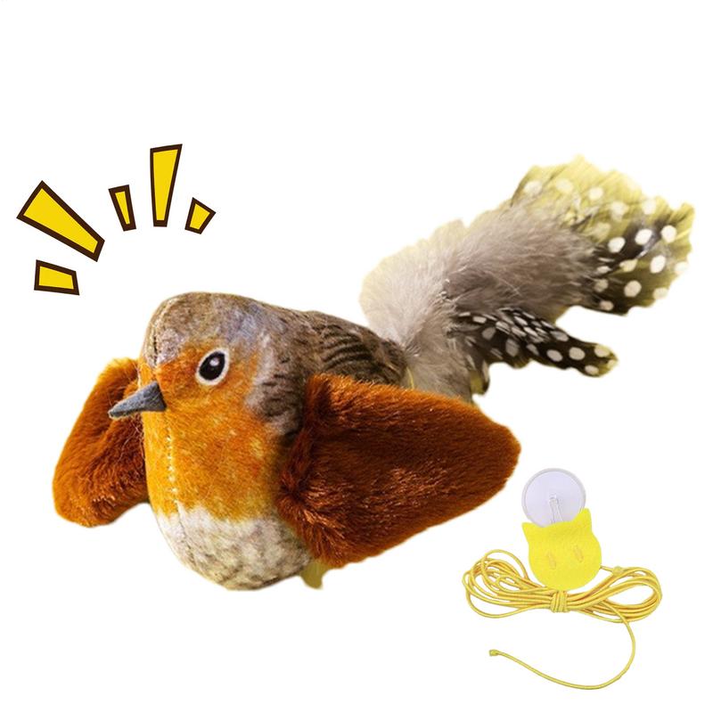 Interactive Cat Toy Chirping Bird Realistic Chirp Tweet Touch Activated Kitten Exercise Toys Cute Catnip Toys for Indoor Cats