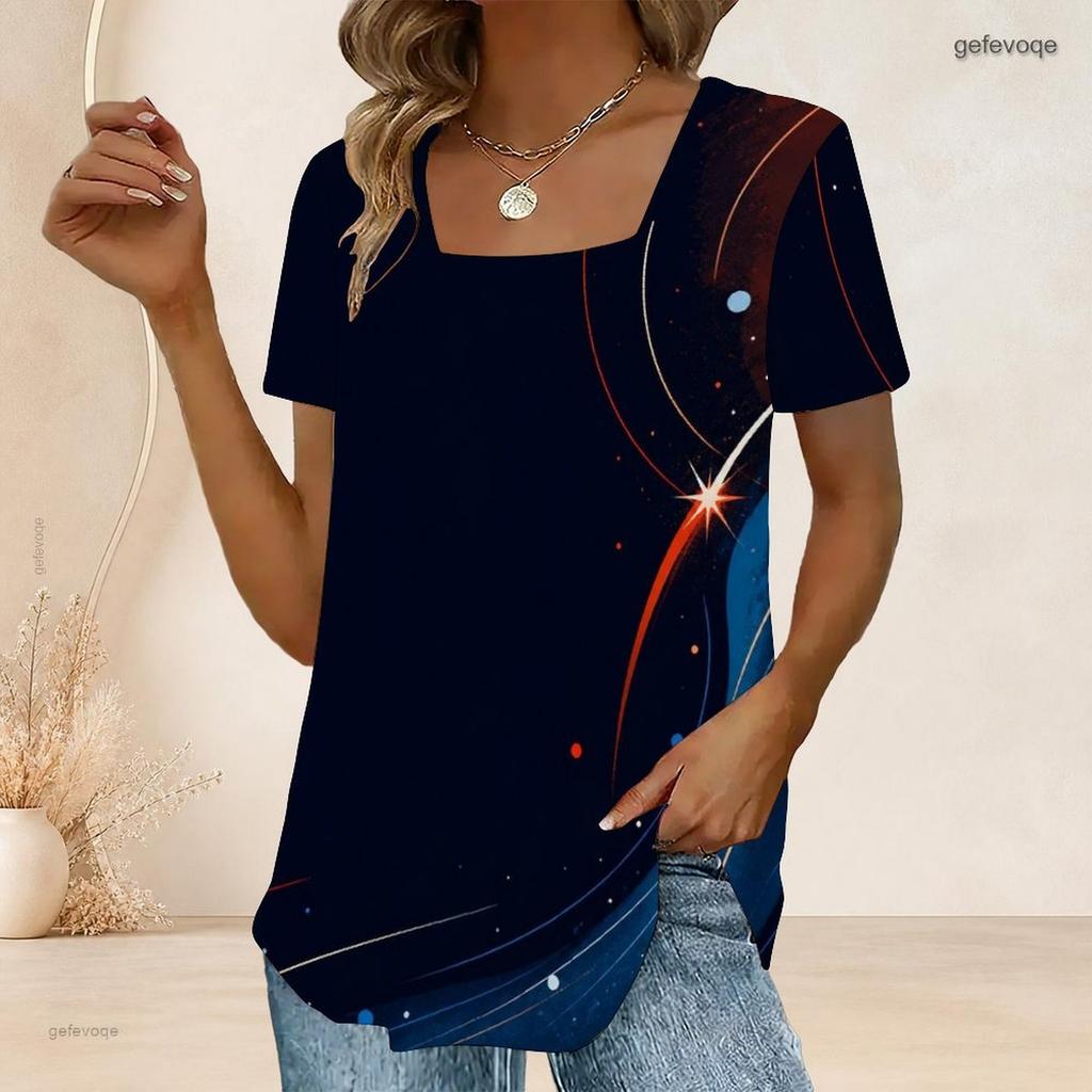 Women Plus Size Short Sleeve U Neck T Shirt Pink Glitter Heart Dot Gradient Print White Base Top