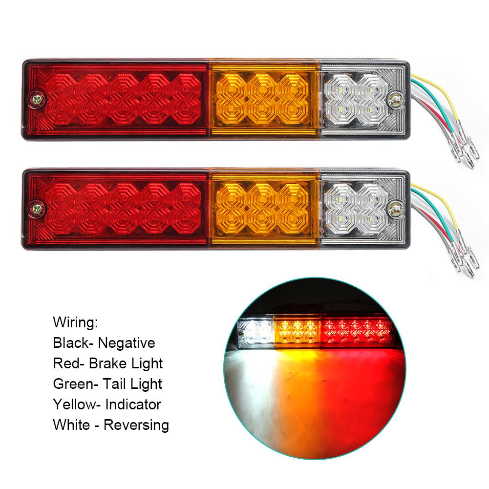 2pcs Vehicle 20 LEDs 3 Color Side Strip Light Signal Tail Lamp HL I012