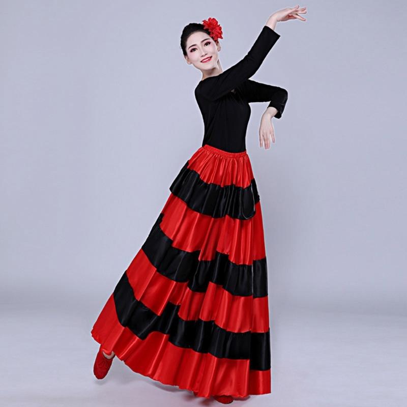 Spanish Bull Dance Skirt Belly Dance Skirt Big Swing Flamenco Skirt Spanish Folk Costume for Mexico Ballet Folklorico