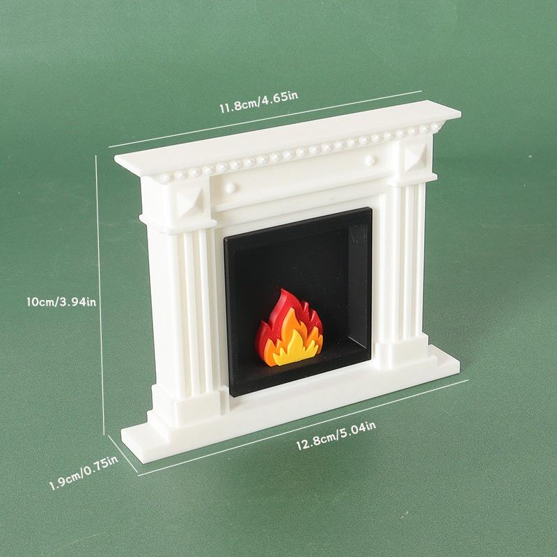 1/12 Dollhouse Miniature Living Room Heater Fireplace Model Dollhouse Mini Christmas Scene Decoration Dolls House Accessories
