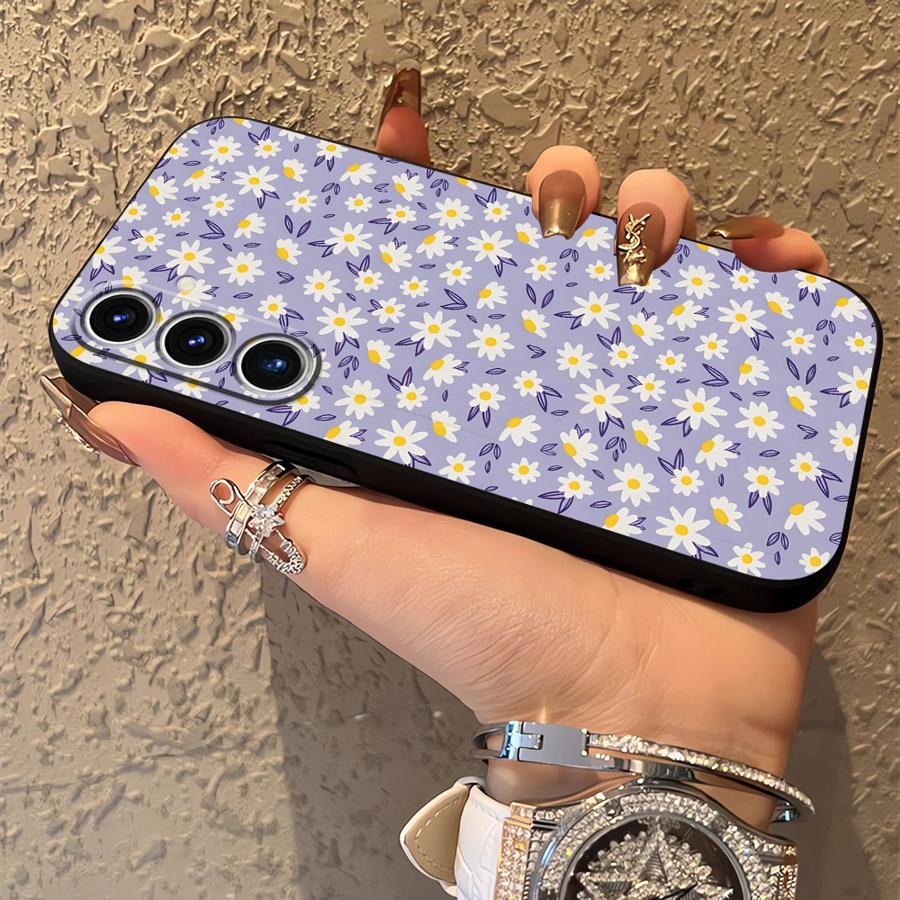 Simple Chrysanthemum Phone Cover Case for Samsung Galaxy A52 A36 A23 A05 A25 A16 A06 A55 A37 A57 A15 A73 A51 A53 A17 A13 A50 A70