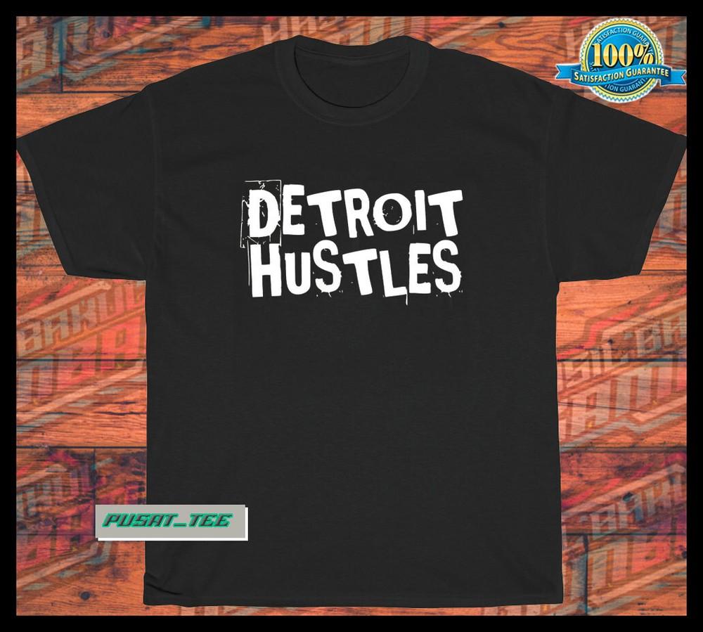 Новая футболка с логотипом Detroit Hustles Harder, американская, смешная, размер S-5XL, унисекс XXL