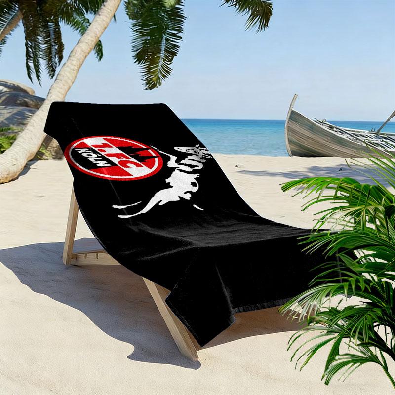 1. FC Köln Print Strandtuch, Großes Weiches Schnelltrocknendes Handtuch für Strand Camping Schwimmen