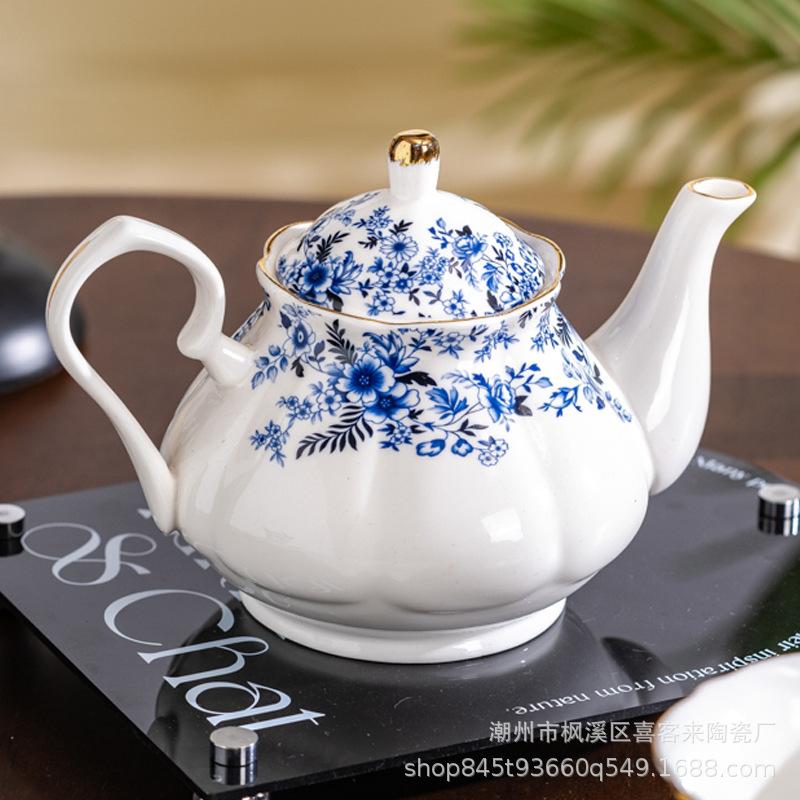 

Экспортировано в Великобританию Сине-белый фарфоровый кофейный набор: чашка и блюдце, керамический, ретро, изысканный, высококлассный, легкая роскошь, чашка для послеобеденного чая 200ML