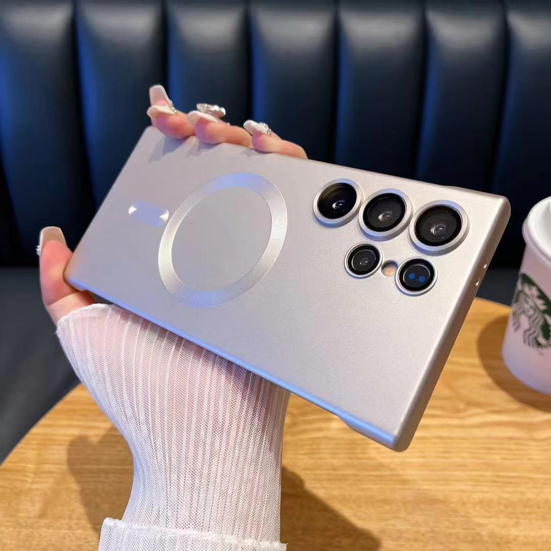 

Матовый магнитный чехол для зарядки телефона для Samsung S25 Ultra: Бесшовный, Противоударный Защитный Чехол. Samsung S24Ultra