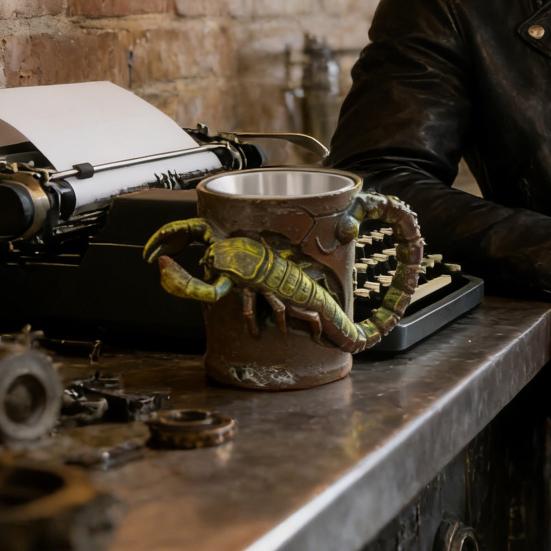 Gotische Skorpion Tasse 3D Skorpion Kaffeetasse mit Henkel Harz Teetasse Geschenke für Männer Frauen Heim Büro Dekoration