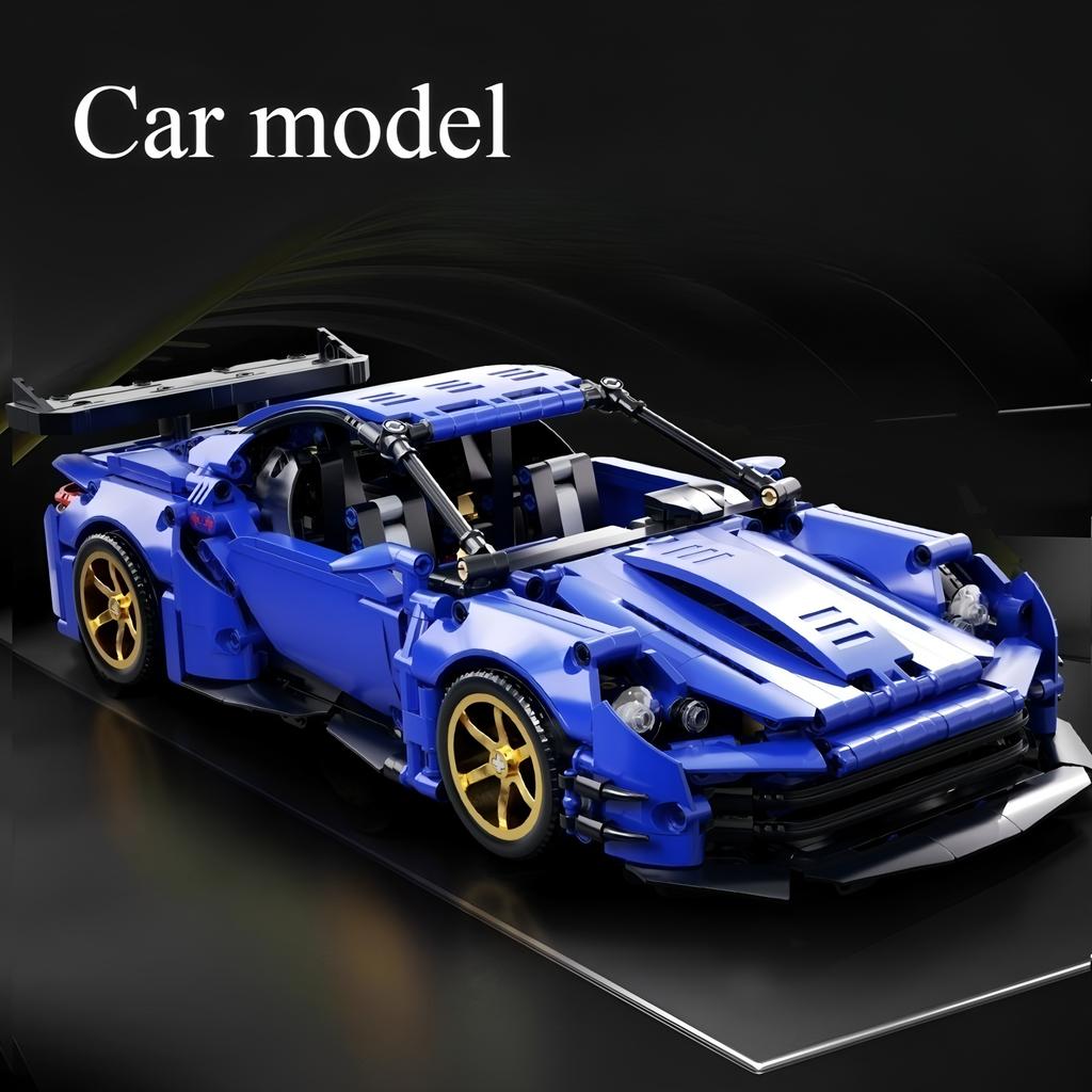 Macchina sportiva con blocchi da costruzione 1:14 Macchina telecomandata giocattolo, giocattolo da costruzione regalo di compleanno, modello auto sportiva, regalo fai-da-te per bambini