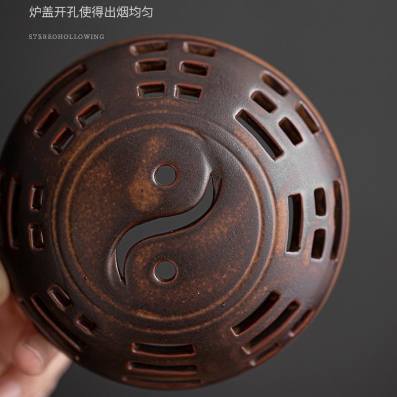 Zen Tai Chi Incense Burner Retro Plate Aromatherapy Furnace Chinese Agarwood Indoor Censer Burner Holder Tea Table Ornaments