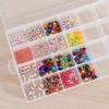24 Compartments Clear Stackable Plastic Storage Boxes with Adjustable Dividers for Beads Crafts Jewelry Fishing Tackle