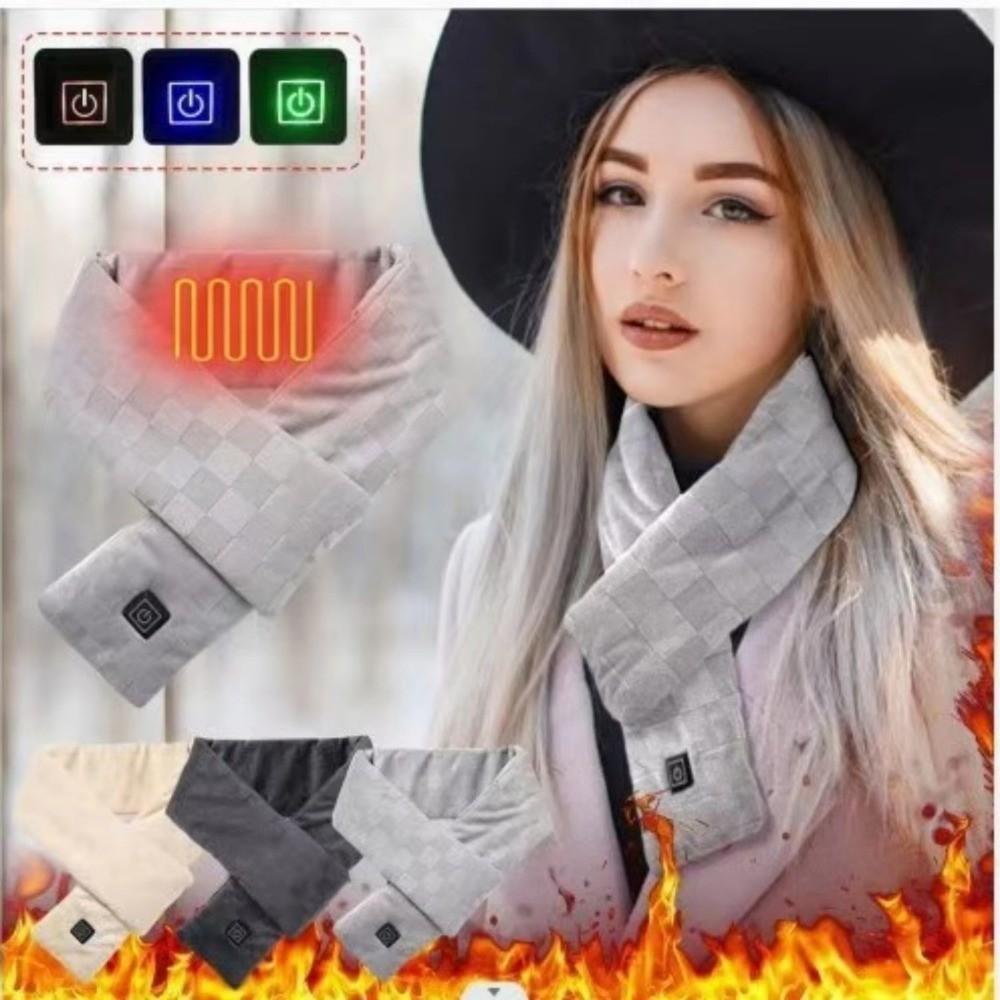 3 Temperature Adjustable Electric Neck Wrap Soft Thermal Neck Warmer Universal Heating Scarf Girls