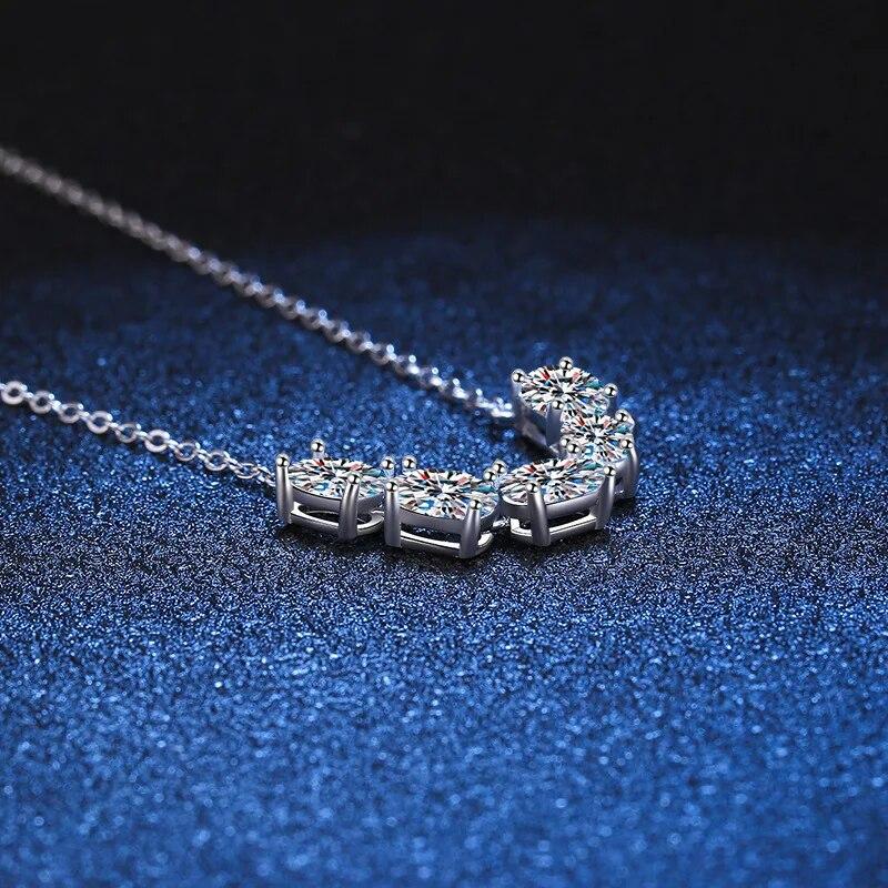Neue 2,5 Karat Alle Moissanit Halskette für Frauen Dame S925 Sterling Silber Anhänger Oval Labor Diamant Halskette Großhandel