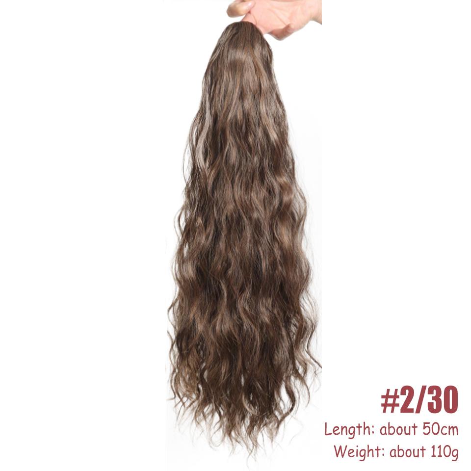 WTB 20 Inch Drawstring Ponytail Synthetic Wig Small Roll Drawstring Long Ponytail Natural Fluffy Gradient Drawstring Ponytail