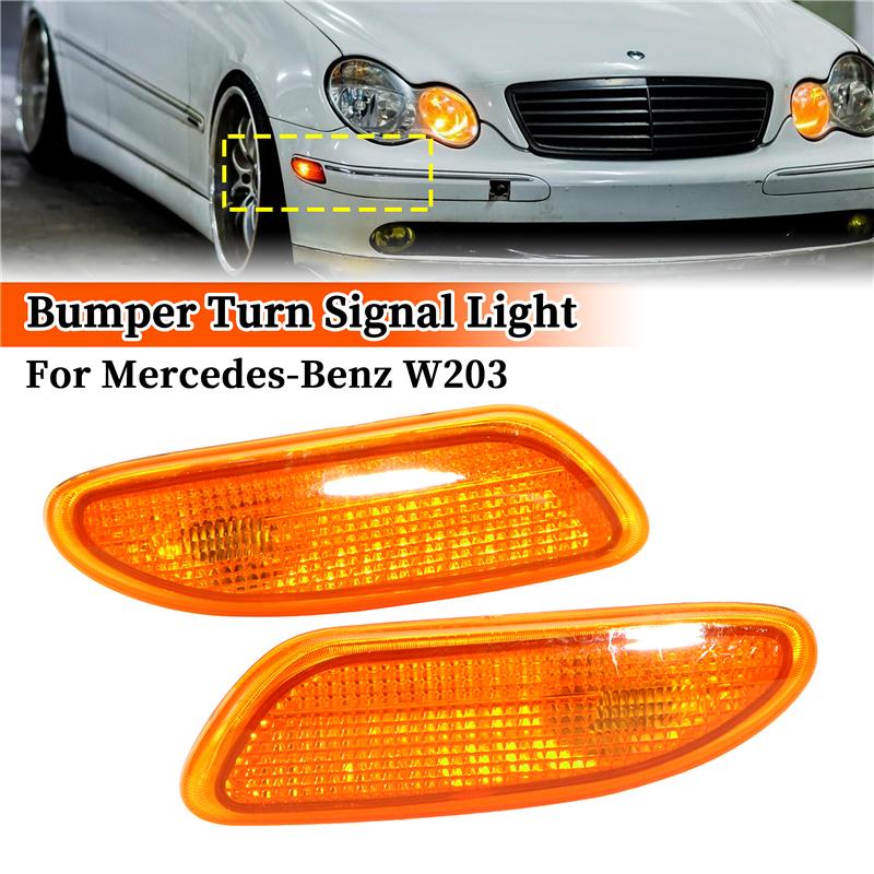 Side Light Turn Signal for Mercedes-Benz C-Class W203 2001-2007 Marker In Bumper Turn Signal Light Replacement Left Right Side