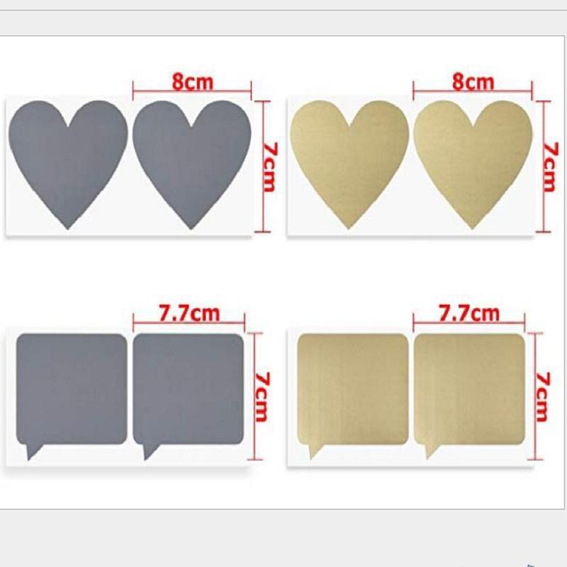 50 Pcs/pack Heart Shape Scrapbooking Labels Scratch Off Sticker DIY Products Paper Stationery Seal Sticker