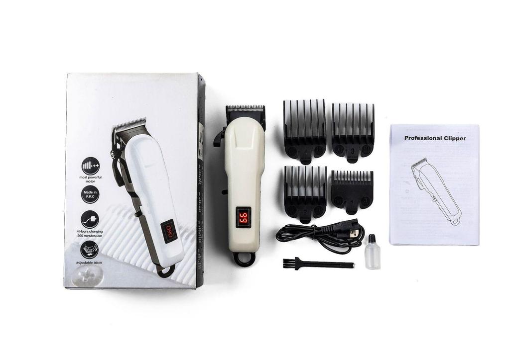 Retro Electric Hair Clipper with LCD Display – Rechargeable Barber Tool for Bald Head, Carving & Gradient Styles