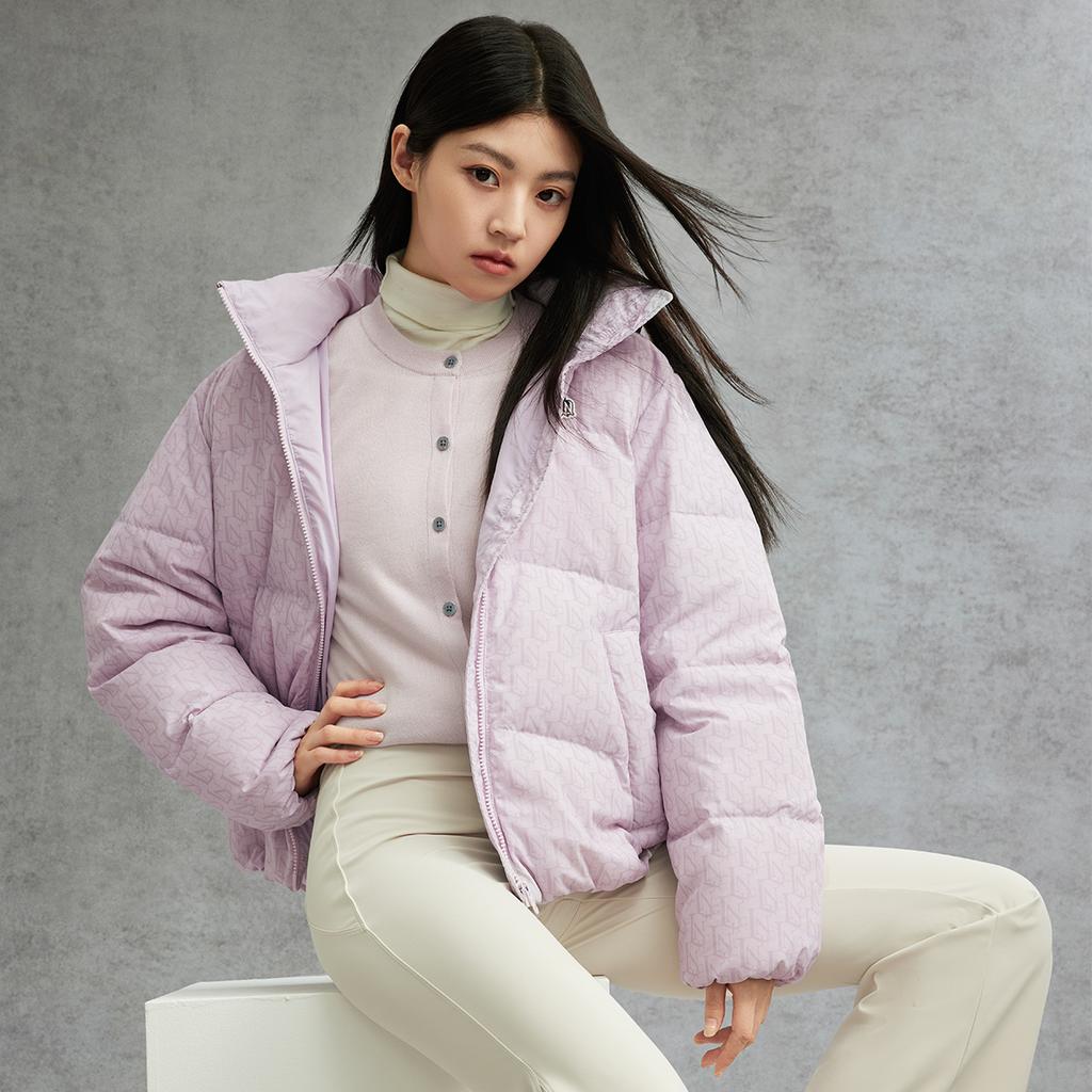 Li Ning Sports Lifestyle Series Windproof Water-Repellent Hooded Fashion Down Jacket Women outerwear AYMV392-5