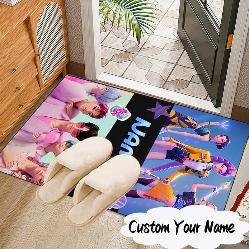 Custom Name Fantasy Night Trio K-Pop Carpet, Chair Rug,Area Rug for Office Bedroom living rooms bedroom, Doormat decor Christmas fan gifts