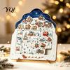 Christmas Home Decor Puzzle Advent Calendar, Wooden Countdown Durable Table Xmas Ornament for Mantel Calendar