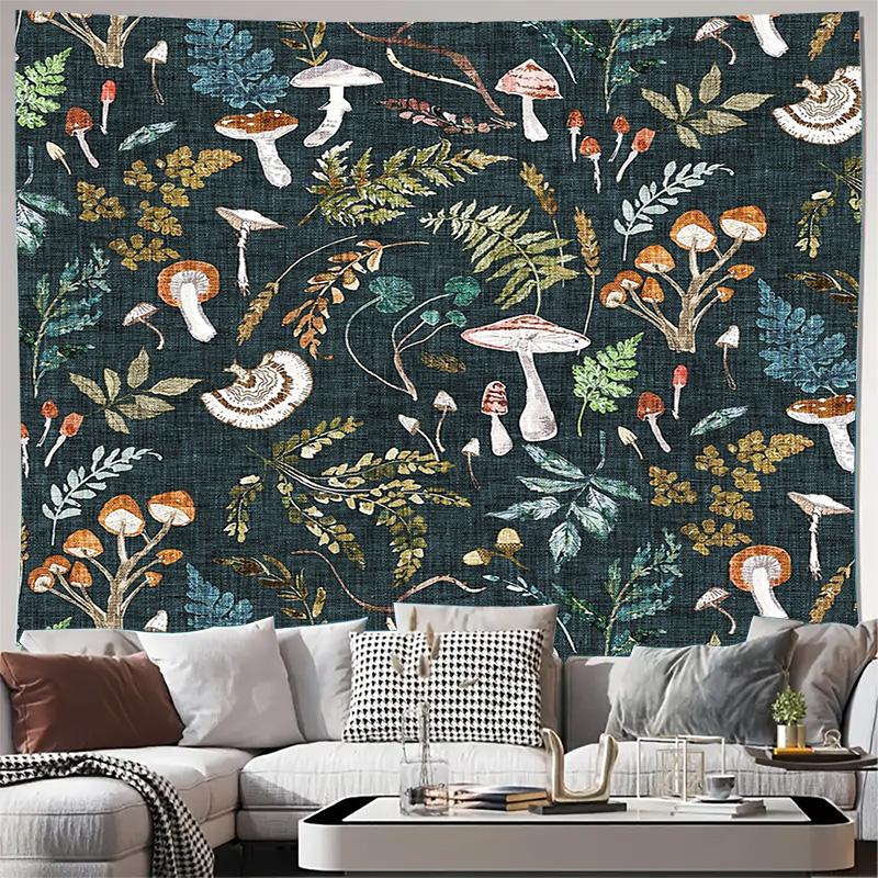 Mushroom Forest Tapestry Woodland Nature Wall Hanging Cottagecore Aesthetic Mystical Decor Fantasy Art Bedroom Wall Decor Living 100X70CM